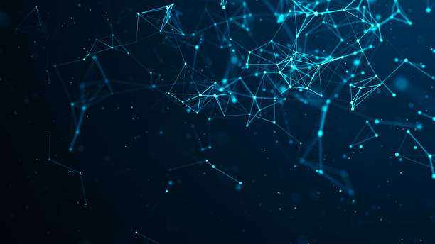 istock Network connection structure. Abstract background with moving dots and lines. Futuristic illustration. Digital technology design. 3d rendering. 1328917399