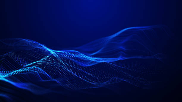 istock Abstract wave with moving dots. Flow of particles. Cyber technology illustration. 3d rendering 1328917471