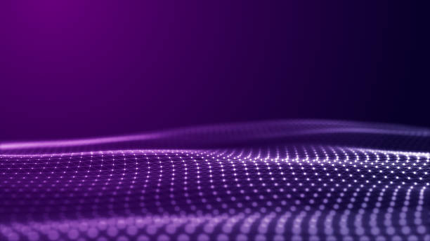 istock Digital technology wave. Abstract background with dots and lines moving in space. Futuristic modern dynamic wave. 3d rendering 1328917482