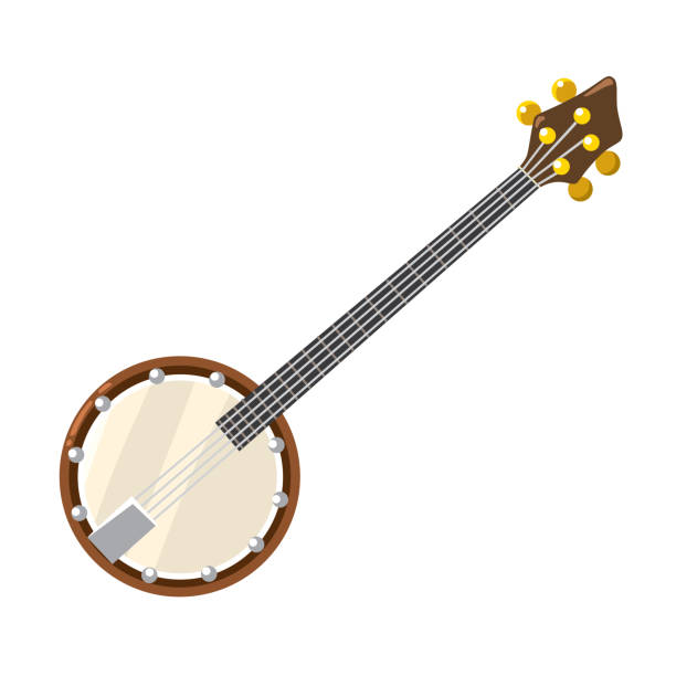 banjo. vektor-illustration für musikinstrumente - dixieland stock-grafiken, -clipart, -cartoons und -symbole