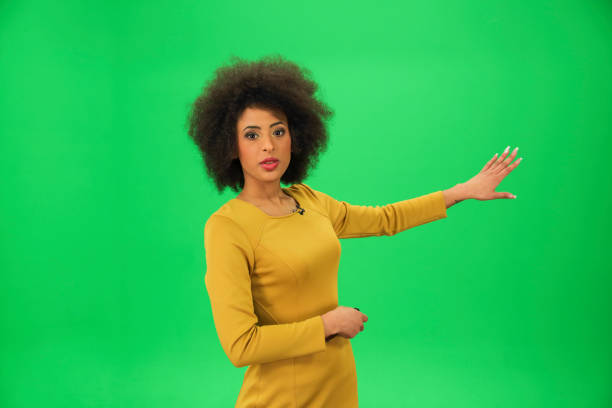 istock Weather forecaster on green background 1328922278