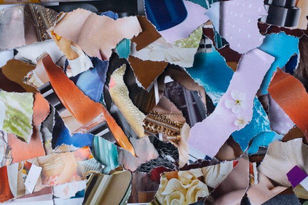 istock Scraps of magazine pages. Abstract background. 1328922476