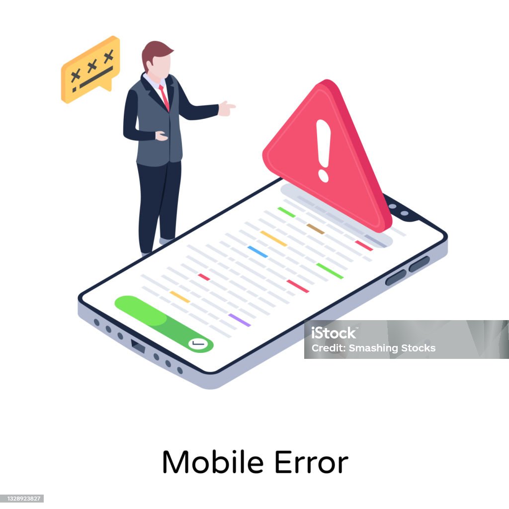 Mobile Error Defect Mobile Error Stock Illustration - Download Image Now - Avatar ...