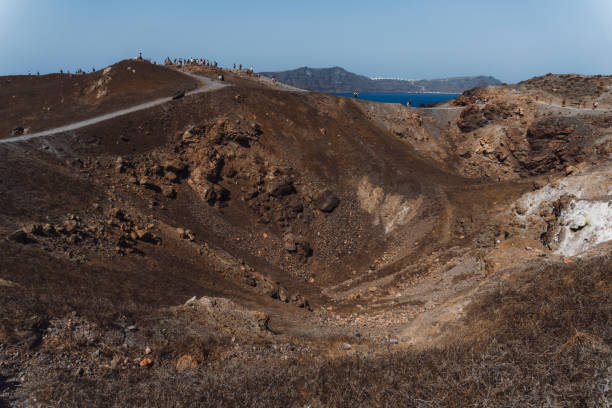Nea Kameni island near Santorini, Greece