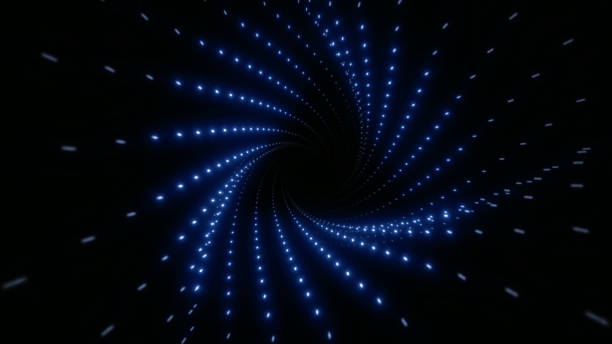 istock Travel through abstract Plexus tunnel. Dots and lines connection 1328931724