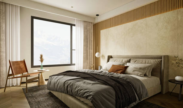 istock 3d render of luxury hotel room 1328934417