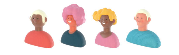 istock 3D Bright people portraits set 1328946031