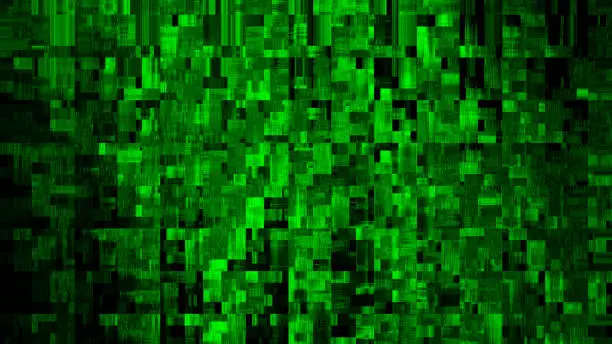 Photo of Pixel Noise Abstract Background Green Block Neon Problems Pattern Square Blurred Texture Cryptocurrency Mining Distorted Digitally Generated Image