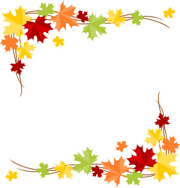 ilustrações de stock, clip art, desenhos animados e ícones de autumn leaves border - outono folha