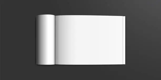 Vector illustration of Notepad Mockup Spread Page Template Realistic Book