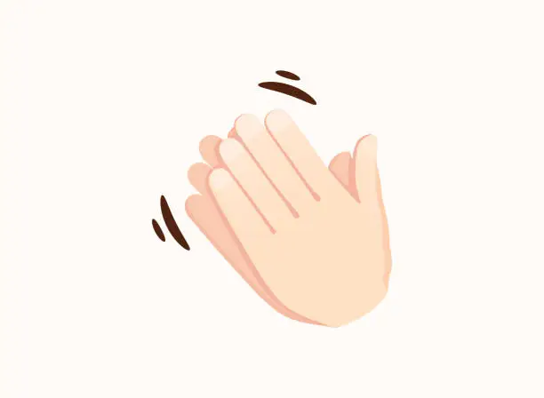 Vector illustration of Clapping hands icon. Hand gesture emoji vector illustration.