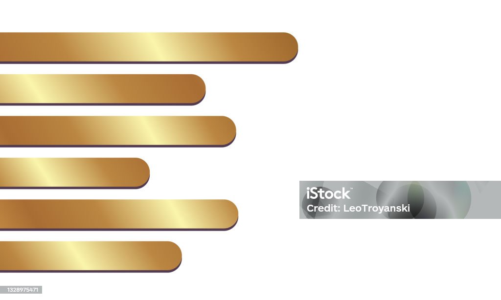 Horizontal Line Rounded Horizontal Golden Lines Background With Different Lengths And Rounded ...
