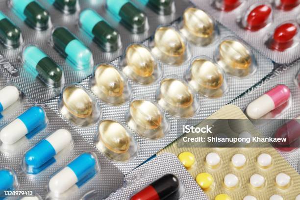 Tablets In Therapeutic Plastic Packaging Stock Photo - Download Image Now - Rebellion, Disinfection, Pill
