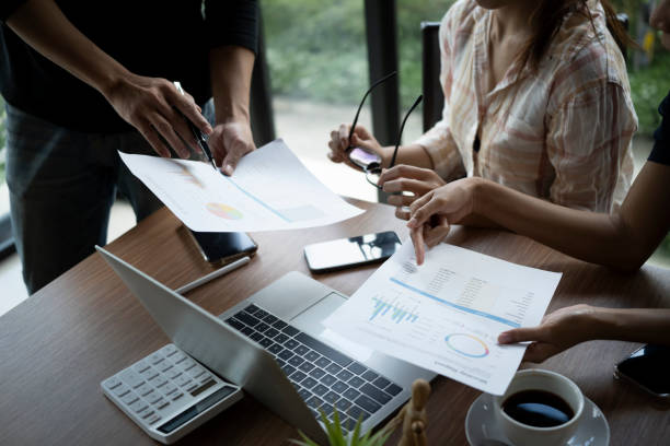 istock Business team having meeting for project strategy in office. 1328981564