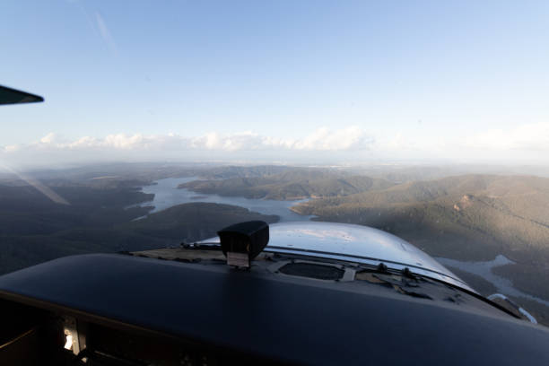 This image is of the nose of a Cessna 172S model on cruise coming into Gold Coast international airport. The Cessna 172 Skyhawk is an American four-seat, single-engine, high wing, fixed-wing aircraft made by the Cessna Aircraft Company. First flown in 1955, more 172s have been built than any other aircraft. It was developed from the 1948 Cessna 170, using tricycle undercarriage, rather than a tail-dragger.