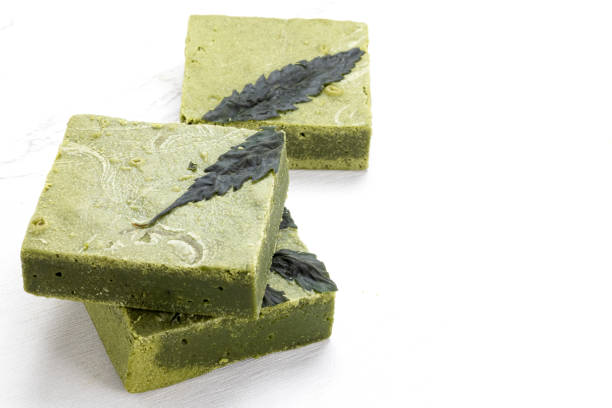 istock Tasty matcha cannabis white chocolate cake 1328986008