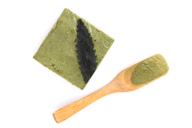 istock Tasty matcha cannabis white chocolate cake 1328986210