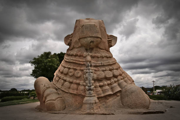 istock Statue of Nandi in Lepakshi 1328987311