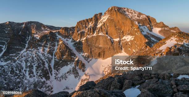 Sunrise On Longs Peak Stock Photo - Download Image Now - Longs Peak, Colorado, Sunrise - Dawn