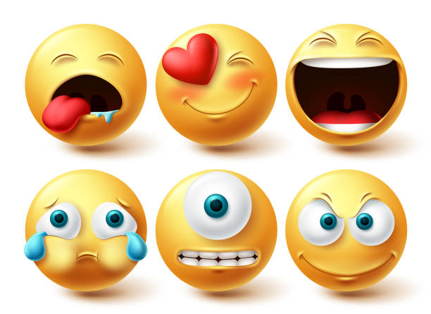 istock Smiley emoji vector set. Smileys emoticon happy, cute, crying and cyclops eye yellow icon collection 1328990148