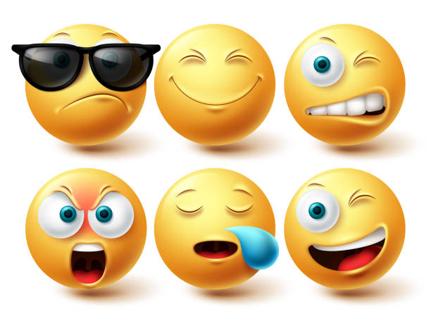 istock Smiley cool emoji vector set. Smileys emoticon yellow icon collection 1328990159