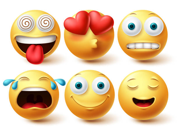 istock Smiley emoji vector set. Smileys emoticon happy, in love and crying faces icon collection 1328990163