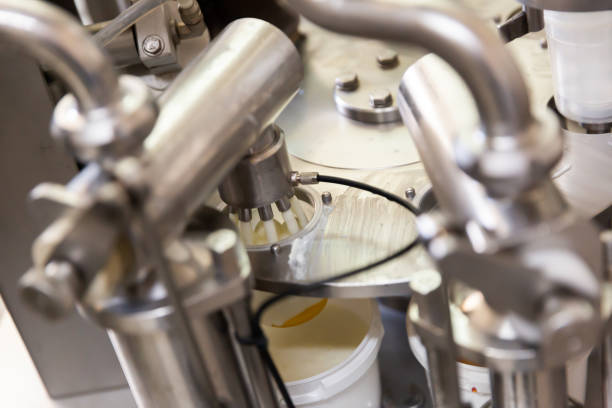 istock Automated milking line on modern dairy farm 1328990336