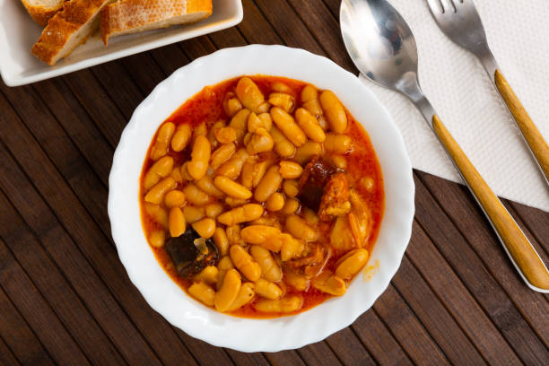istock Fabada asturiana with stewed beans, pork, morcilla and chorizo 1328991063