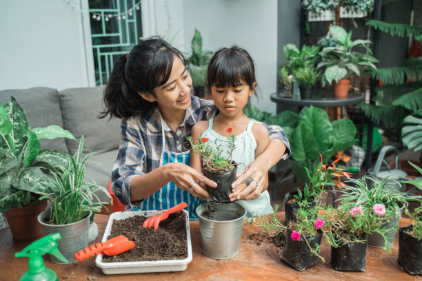 istock kid learng how to do gardening planting some plants 1328994543