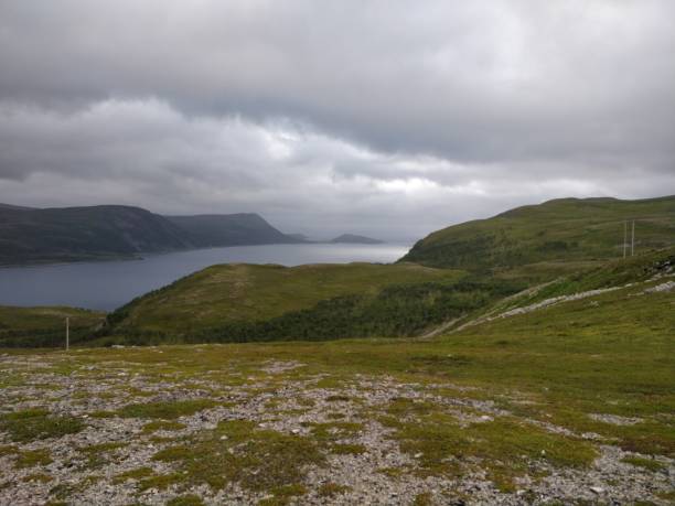 istock Breathtaking views from hillside in northern Norway, arctic ocean seaside 1328994897