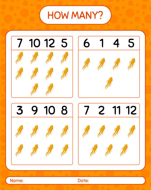 istock How many counting game with ginseng. worksheet for preschool kids, kids activity sheet, printable worksheet 1328995190