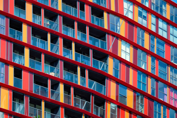istock Modern residential building facade with windows and balconies. Rotterdam 1329006662