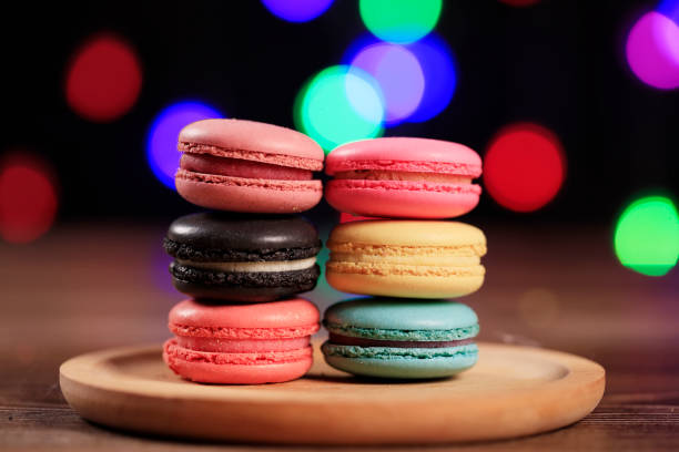 istock Colorful light background of macarons 1329009335
