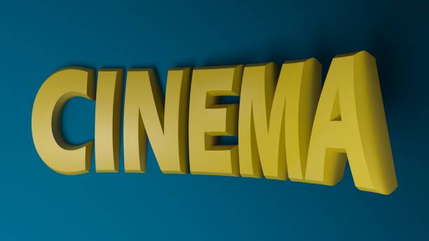 istock CINEMA yellow write on blue background - 3D rendering illustration 1329010037