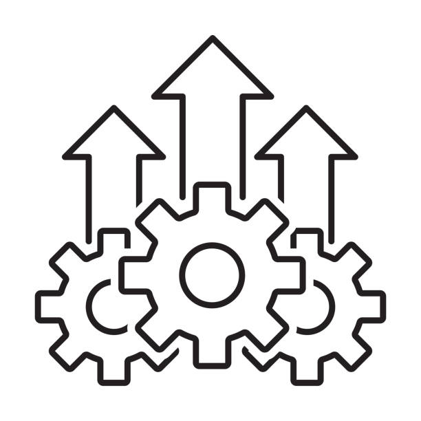 рост продукт иконка вектор операционного совершенства символ экономической эффективности знак для вашего веб-сайта дизайн, логотип, прило - компетентность stock illustrations