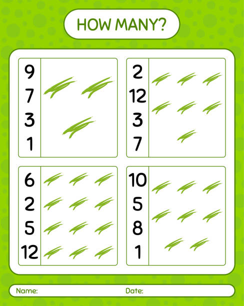 istock How many counting game with green bean. worksheet for preschool kids, kids activity sheet, printable worksheet 1329018091