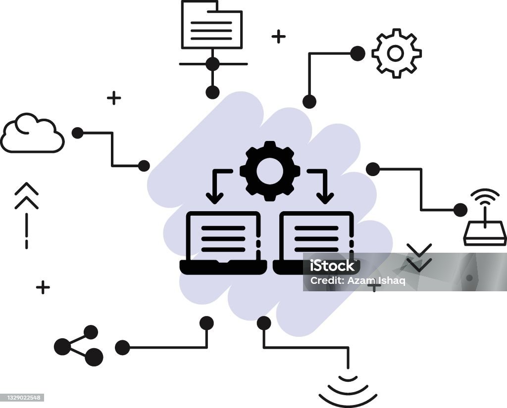 Shared Resource Computer Shared Resources Concept Rdp Access Sign Stock Illustration Cloud ...