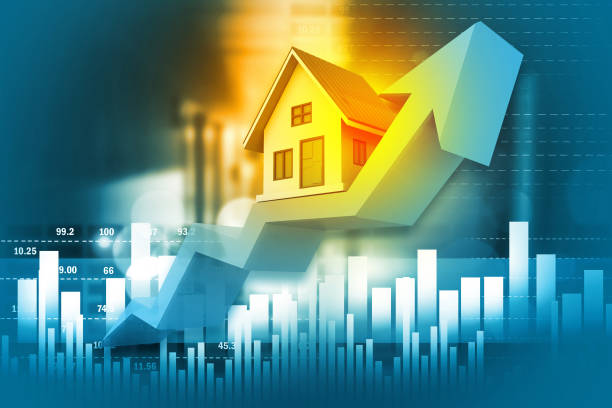 istock Real estate growth chart. 3d illustration 1329025235