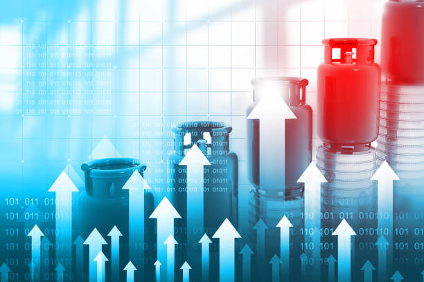 tableau des prix économiques de l’essence. illustration 3d - gas prices energy crisis environment finance photos et images de collection