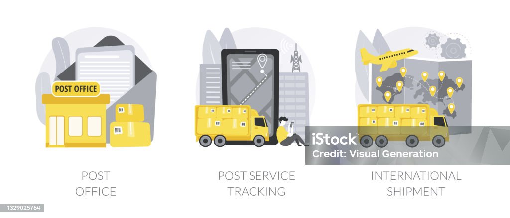Parcel Distribution Background Parcel Delivery Abstract Concept Vector Illustrations Stock ...