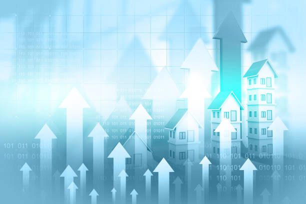 istock Real estate growth chart. 3d illustration 1329026006
