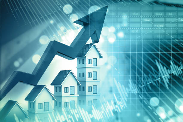 istock Real estate growth chart. 3d illustration 1329026703