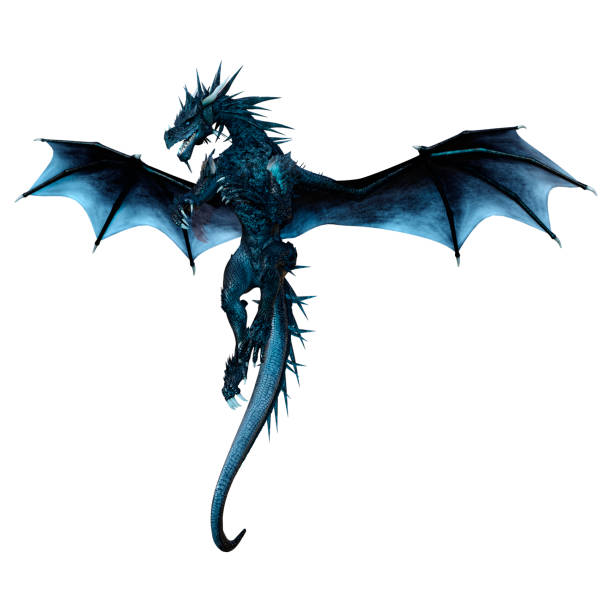 istock 3D illustration fantasy dragon on white 1329029144