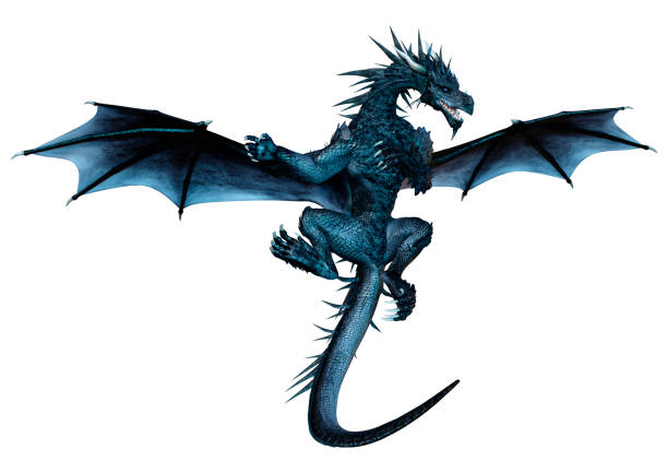 istock 3D illustration fantasy dragon on white 1329029159
