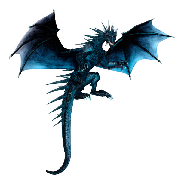 istock 3D illustration fantasy dragon on white 1329029160
