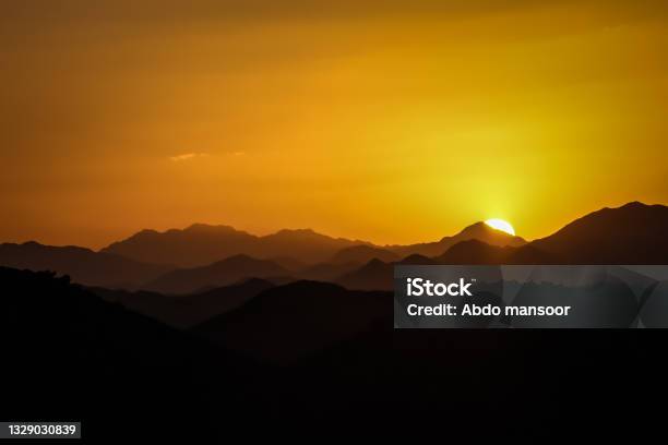 Orange Sunset Stock Photo - Download Image Now - Sudan, Sun, Color Image