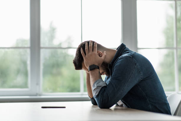 istock Self-isolation, depression at home, psychological problems and mental troubles 1329036697