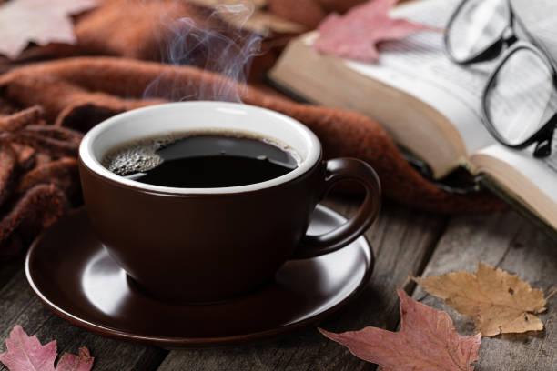 istock Hot Cup of Coffee With Book and Blanket 1329038036