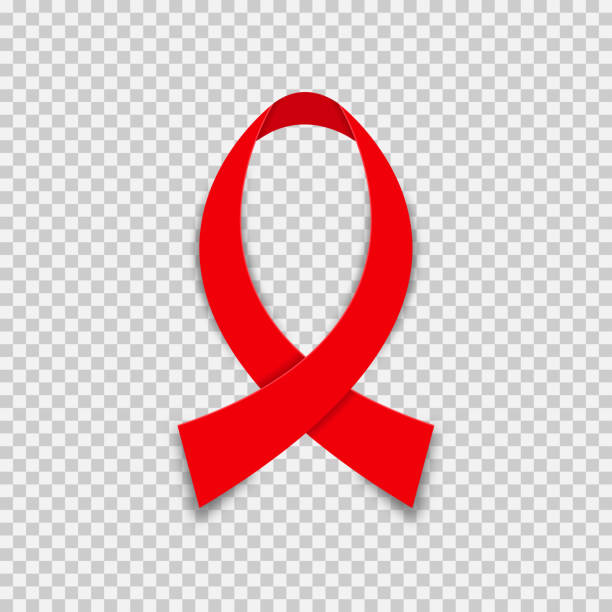 реалистичная красная лента. символ осведомленности о спиде. вектор - world aids day stock illustrations