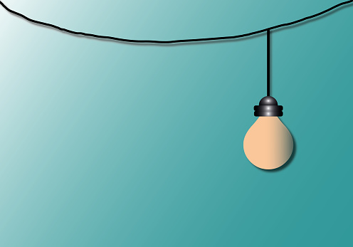 Light bulb on green background as metaphor for Business concept for marketing, creativity, project management, space for the text, paper cut design style.